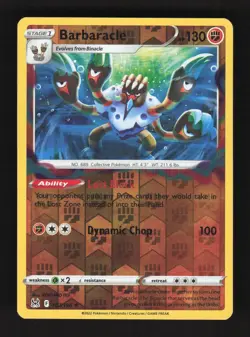 2022 Pokemon Barbaracle 107/196 Reverse Holo Rare Lost Origin - Image 1
