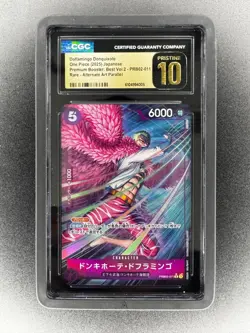 One Piece CCG Doflamingo Donquixote Japanese Alt Art PRB02-011 CGC 10 Pristine - Image 1