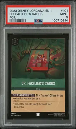 2023 DISNEY LORCANA EN 1-THE FIRST CHAPTER FOIL #101 DR. FACILIER'S CARDS PSA 9 - Image 1