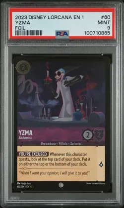 2023 DISNEY LORCANA EN 1-THE FIRST CHAPTER FOIL #60 YZMA - ALCHEMIST PSA 9 - Image 1