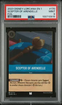 2023 DISNEY LORCANA EN 1-THE FIRST CHAPTER FOIL #170 SCEPTER OF ARENDELLE PSA 9 - Image 1