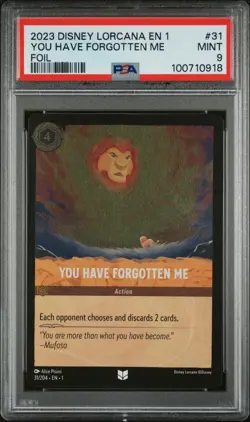 2023 DISNEY LORCANA EN 1-THE FIRST CHAPTER FOIL #31 YOU HAVE FORGOTTEN ME PSA 9 - Image 1