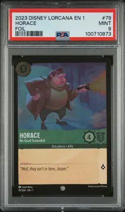 2023 DISNEY LORCANA EN 1-THE FIRST CHAPTER FOIL HORACE - NO-GOOD SCOUNDREL PSA 9 - Image 1