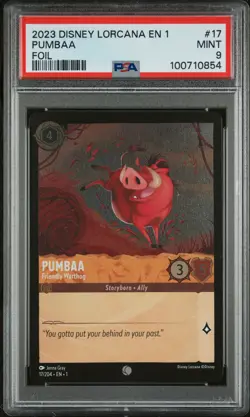 2023 DISNEY LORCANA EN 1-THE FIRST CHAPTER FOIL PUMBAA - FRIENDLY WARTHOG PSA 9 - Image 1