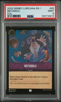 2023 DISNEY LORCANA EN 1-THE FIRST CHAPTER FOIL #62 BEFUDDLE PSA 9 - Image 1