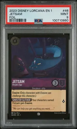 2023 DISNEY LORCANA EN 1-THE FIRST CHAPTER FOIL #46 JETSAM - URSULA'S SPY PSA 9 - Image 1