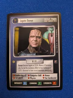 Legate Damar Cardass Promo Card Star Trek CCG 2nd Second Anthology Decipher rare - Image 1