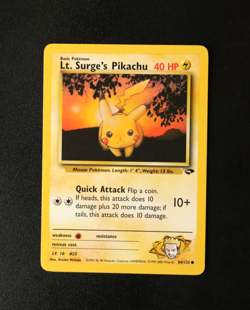 Pokemon Card TCG - Lt. Surge's Pikachu 84/132 - Gym Challenge - Common - LP ⭐ - Image 1
