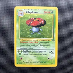 Pokemon TCG Vileplume Jungle Card 15/64 Unlimited Rare, Played - Image 1