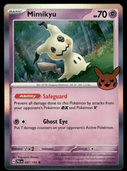 Pokemon Cards Mimikyu 097/193 Trick or Trade BOOster Holo Promo NM - Image 1