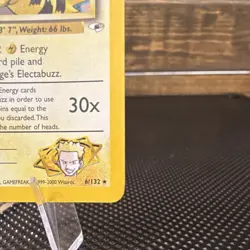 Pokemon Lt. Surge's Electabuzz 6/132 Gym Heroes Holo Rare 70 HP Card 2000 - Image 2