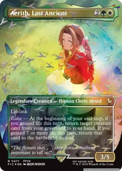 Aerith, Last Ancient (Borderless) (Chocobo Track Foil) - 471 - Commander: FIN... - Image 1