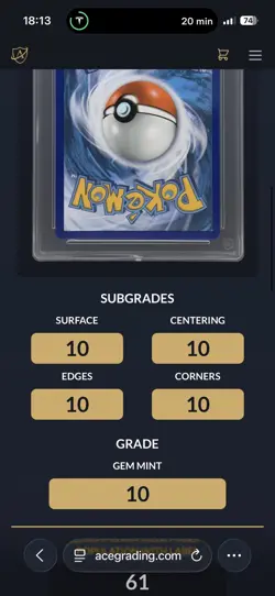 Pokemon TCG Mew Celebrations 011/025 Holo Rare Graded Ace 10 - Image 3