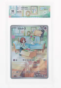 Pokemon Ralts (AR) - 083/078 SV1S - Scarlet EX - GRAAD 10 JAP 2023 - Image 1