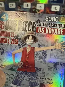 One Piece Promo College Basketball US Voyage #P-055 Monkey D. Luffy *Read Descri - Image 3