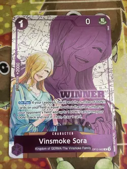 Vinsmoke Sora OP12-062 NM English Winner Promo Stamp One Piece - Image 1