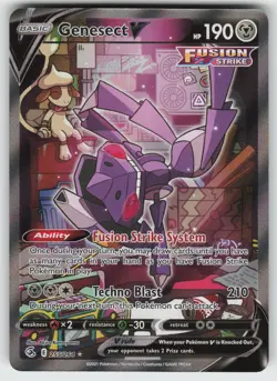 Genesect V (Alternate Full Art) Ultra Rare SWSH08: Fusion Strike 255/264 Pokemon - Image 1