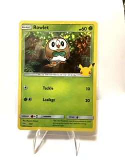 Pokemon TCG Rowlet 7/25 McDonald's 25th Celebrations Shattered Holo - Image 1