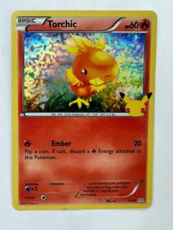 2021 Pokemon 25th Anniversary Mcdonald's Promo Holo Torchic #11 - Image 1
