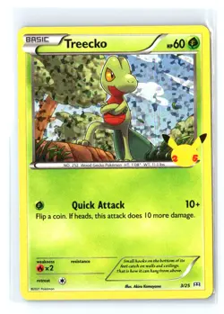 Treecko 3/25 Holo 25th Anniversary McDonald’s Celebrations Pokemon - Image 1