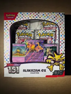 Pokemon Scarlet & Violet 151 Alakazam ex Collection Box 4 Boosters 3 Promos - Image 1