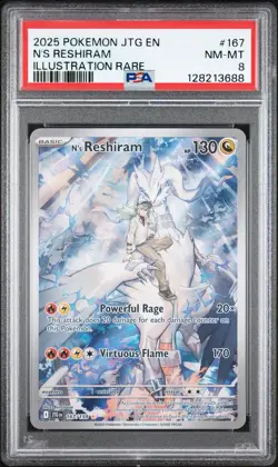 Pokemon TCG N's Reshiram 167/159 Journey Together Holo IR PSA 8 - Image 1