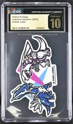 Pokemon - CGC 10 Pristine - 2023 B-Side Label Pokemon Stickers Palkia & Dialga - Image 1
