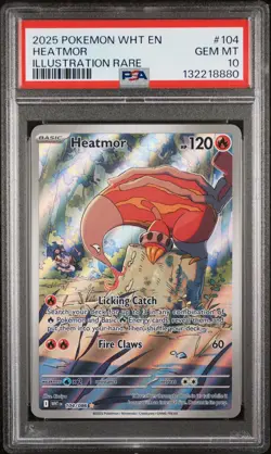 2025 Pokemon SV White Flare Heatmor Illustration Rare #104/086 PSA 9 - Image 1