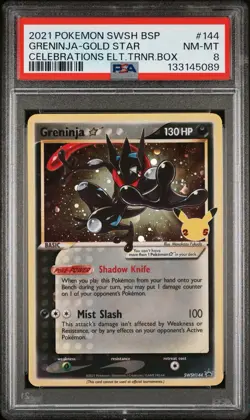 Pokemon TCG Illustration 2021 Greninja-gold Star #144 Celebrations PSA 8 NM-MT - Image 1