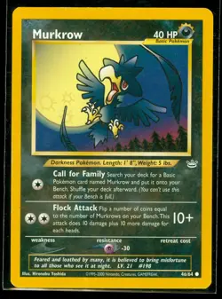 Pokemon MURKROW 46/64 Neo Revelation - NEAR MINT - Image 1