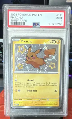 Pokemon Pikachu 131/091 SV: Paldean Fates Shiny Rare Holo 70 HP English - Image 1