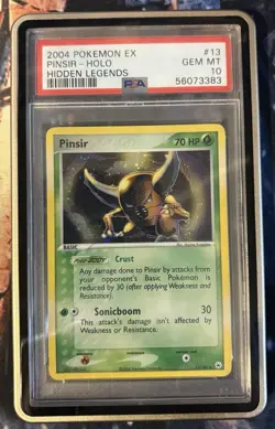 2004 Pokemon EX Pinsir Holo Hidden Legends #13 PSA 10 GEM MT - Image 1