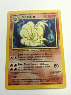 Pokemon TCG Ninetales 12/102 Base Set Unlimited Holo Rare Vintage 1999 - Image 1