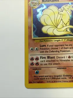 Pokemon TCG Ninetales 12/102 Base Set Unlimited Holo Rare Vintage 1999 - Image 2