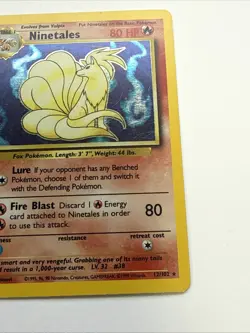 Pokemon TCG Ninetales 12/102 Base Set Unlimited Holo Rare Vintage 1999 - Image 3
