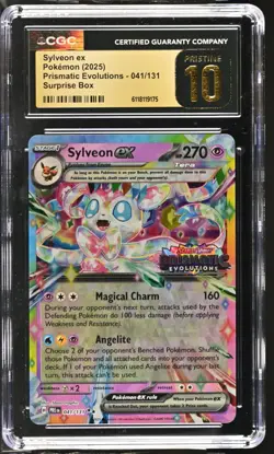 2025 Pokemon Sylveon ex 41/131 Prismatic Evolutions Surprise Box CGC Pristine 10 - Image 1