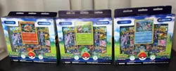 Pokemon TCG Go Pin Collection Box Lot Bulbasaur, Charmander & Squirtle Sealed - Image 1