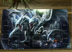YuGiOh Duel playmat blue eyes white Dragons TCG CCG Trading Card Game Mat Pad - Image 1
