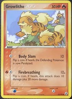 Growlithe 55/92 Legend Maker Regular (See Photos) Pokemon Card - Image 1