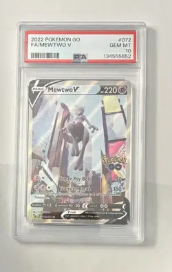 2022 Pokemon SWSH Pokemon GO Mewtwo V #072/078 PSA 10 - Image 3