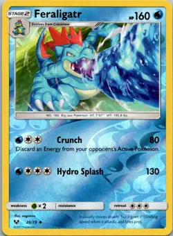 FERALIGATR - 20/73 Shining Legends - POKEMON Reverse Holo NM/M - Image 1