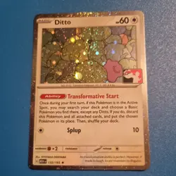 Pokemon TCG - Ditto 132/165 151 Prize Pack Stamped Holo Rare - Image 1