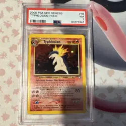 Pokemon Neo Genesis Typhlosion Holo Rare 18/111 PSA 7 2000 English - Image 1