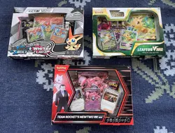 Pokemon Leafeon VSTAR Special Collection, Rocket's Mewtwo Box, Victini Box - Image 1
