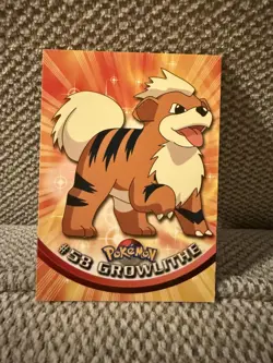 1999 Topps Pokemon #58 Growlithe TV Animation Edition Blue Logo - Image 1