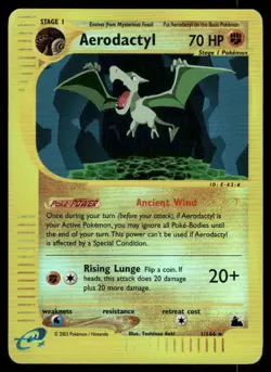 *FRI NIGHT* Aerodactyl 1/144 Reverse Holo Skyridge Rare - Image 1