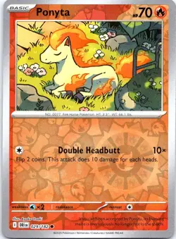 PONYTA 029/182 COMMON DESTINED RIVALS POKEMON LP REVERSE HOLO - Image 1