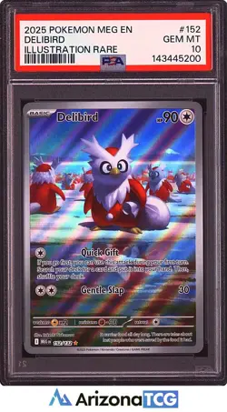 Pokemon 2025 Delibird 152/132 Illustration Rare Mega Evolution GEM MINT PSA 10 - Image 1