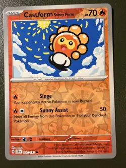 Pokemon TCG Castform Sunny Form 20/191 Surging Sparks SV8 Reverse Holo NM - Image 1