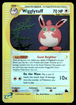 *FRI NIGHT* Wigglytuff 34/144 Reverse Holo Skyridge Rare - Image 1